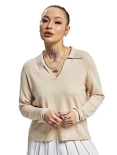 ONLY Damski sweter z dzianiny Onlhannah Life Ls Polo Neck KNT Noos, Pumice Stone/szczegóły: melanż, M