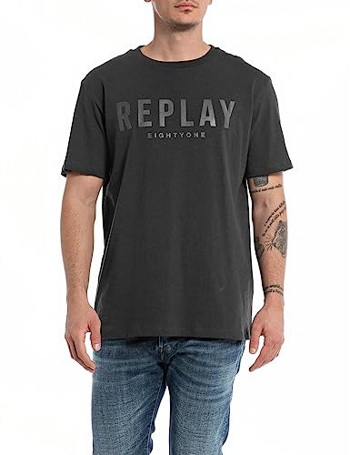 Replay T-shirt męski, Black 098, M