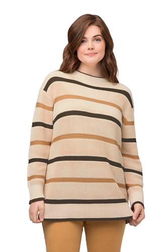 Ulla Popken Damski sweter w paski, popcorn, 46/48