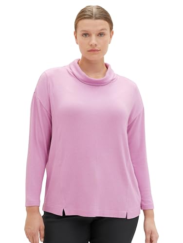 TOM TAILOR Damska koszulka z długim rękawem Plussize, 33963 - Mauvy Plum Melange, 46