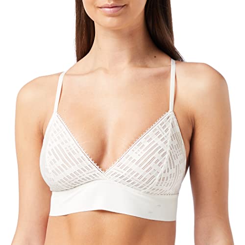 Sloggi Damski biustonosz S Seven Bralette Longline wyściełany, Ecru White, XS