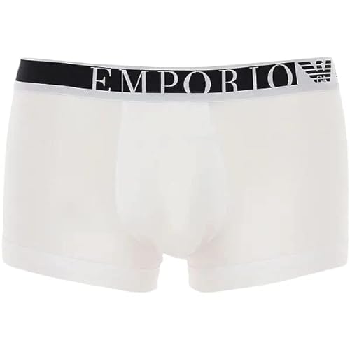 Emporio Armani Męski pasek z logo z boku, biały, L
