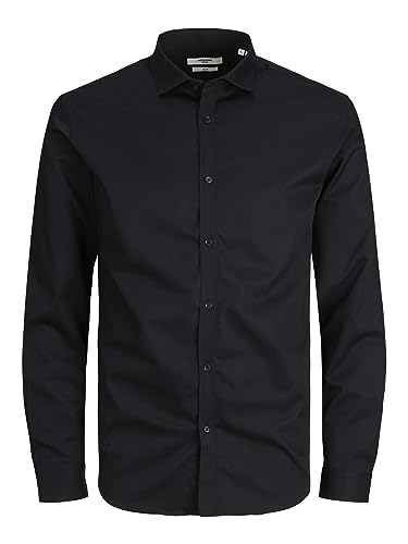 JACK & JONES Męska koszula plus size z długim rękawem, czarny, 3XL