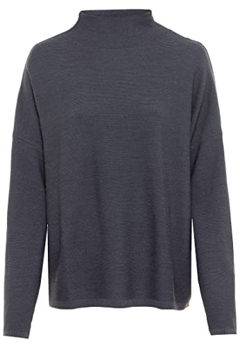 camel active Damski sweter z szerokim kołnierzem, ciemnoszary, S