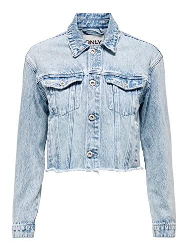 Bestseller A/S Damska kurtka ONLEMILY LS Crop Jacket DNM MAE, Light Blue Denim, L, jasnoniebieski (light blue denim)