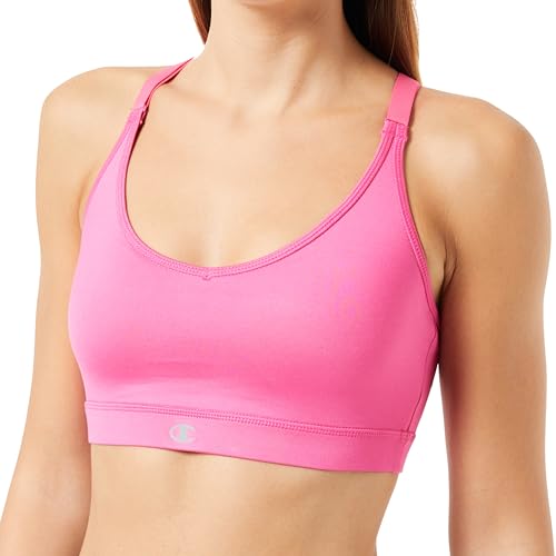 Champion Athletic Sportbras W-Quick Dry Anti-Microbial Compact Stretch Poly Jersey Crossed Biustonosz Sportowy Damski, Fuksja, S