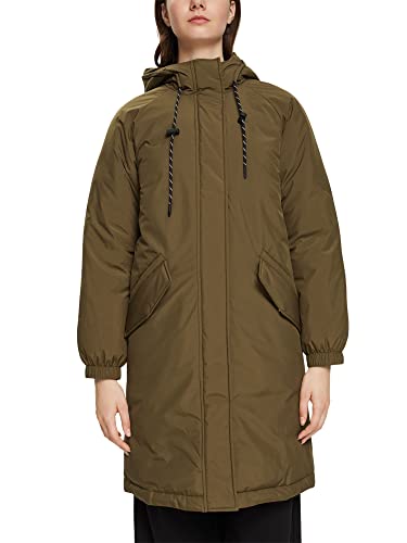 edc by ESPRIT Płaszcz z kapturem, zielony khaki, M