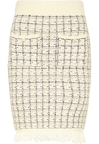 faina Spódnica z dzianiny damska 11023597, biały (wollweiss), M-L