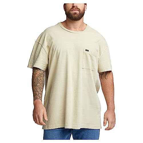 Lee Męski t-shirt z kieszeniami, ecru, rozmiar XXL, écru, XXL