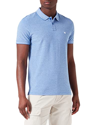 Wrangler Męska koszulka polo Refined, niebieska, L, Wrangler Blue, L