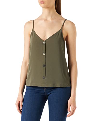 ONLY Women's Onlnova LUX Button Singlet SOLID PTM Top, Kalamata, 38