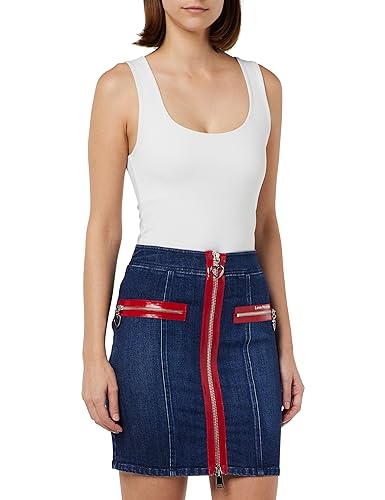 Love Moschino Damska sukienka z powlekanymi suwakami, niebieska, rozmiar 42, niebieski, 42