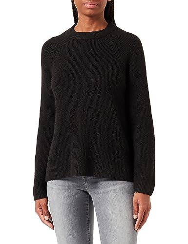 PIECES Damski sweter z dzianiny Pcellen Ls O-Neck Knit Noos Bc Qx, czarny, 46/48