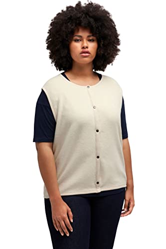 Ulla Popken Kamizelka damska Short Sweat Vest Weste, Popcorn, 42/44, popcorn, 42-44