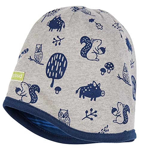 loud + proud Unisex dziecięca czapka dwustronna z nadrukiem, certyfikat Gots czapka Beanie, szary, 49