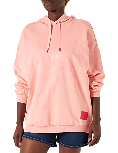 Armani Exchange Damska bluza z kapturem, nadruk z przodu, bluza z kapturem, różowy shade, ekstra mała