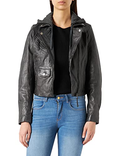 Freaky Nation Damska kurtka skórzana Easy Biker-fn, anthra, XS