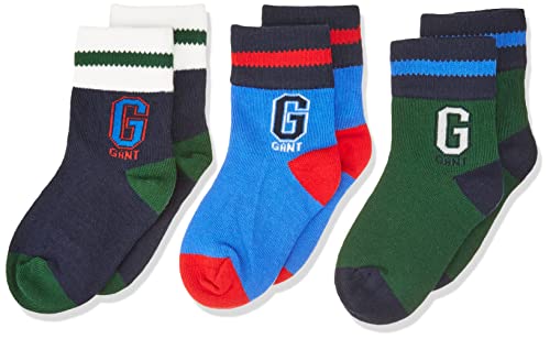 GANT Chłopięce D1 skarpety, 3-pak Evening Blue, 22-25