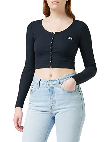 Lee Damski kardigan Cropped Rib T-Shirt, Union-All Black, XS