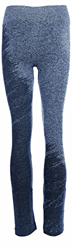 duParc Damskie legginsy sportowe, z efektem melanżu, z wysokim stanem, szybkoschnące, bezszwowe, niebieskie, bardzo duże