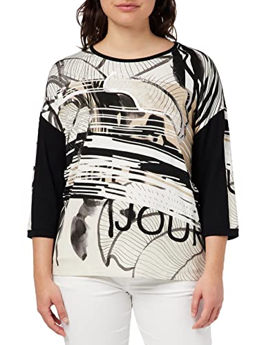 Betty Barclay T-shirt damski, Black/Camel, 44