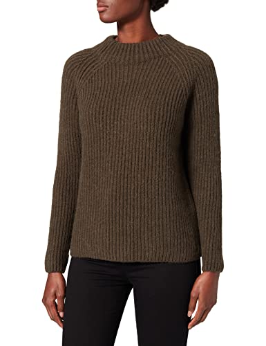 bugatti Damski sweter okrągły dekolt, oliwkowy, XXL