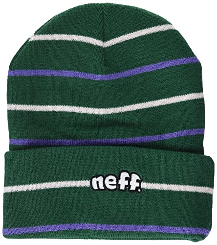 Neff Czapka męska Waldo Beanie, Zielony/paski, jeden rozmiar