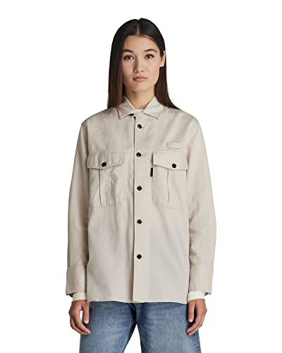 G-STAR RAW Koszulka damska Officer Bf Ls Blouse, beżowy/khaki (Whitebait D125-1603), S