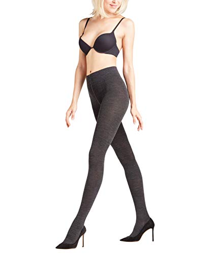 FALKE Kobiety Rajstopy Softmerino W TI Wełna Merynosa Bawełna grube jednokolorowe 1 Para, Szary (Anthracite Melange 3089), XL