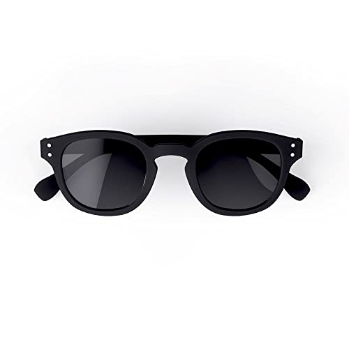 Popme Unisex Rzym dla kobiet i mężczyzn, okulary przeciwsłoneczne z polaryzacją, zaprojektowane we Włoszech, ochrona UV406, czarne, rozmiar uniwersalny, czarny, jeden rozmiar