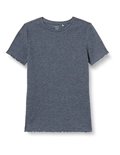 NAME IT Koszulka dziewczęca Nkftara Ss Slim Top Noos, Dark Sapphire, 146/152 cm