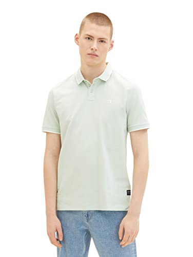 TOM TAILOR Denim Męska koszulka polo, 32090-Green White Minimal Print, M 1037034, 32090 – zielony biały minimalny nadruk, M