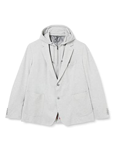 Hackett London Męska kurtka melanżowa z kapturem, Szary (Light Grey), 48W/34L