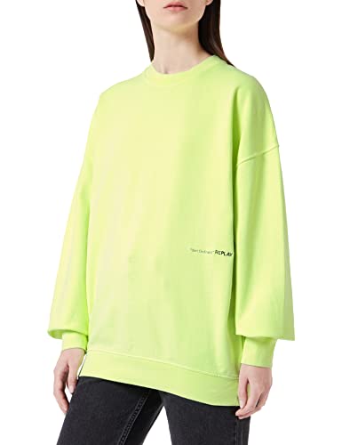 Replay Bluza damska, 343 Fluo Yellow, XS