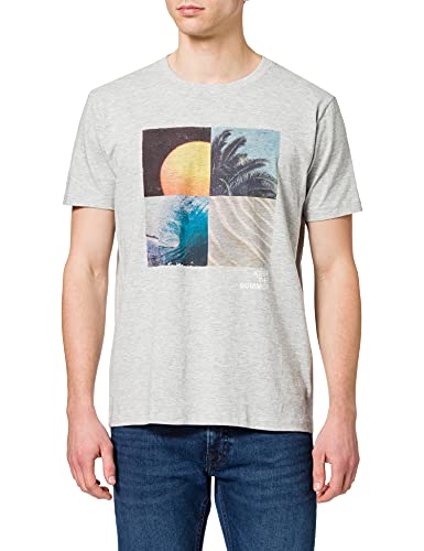 edc by ESPRIT Męski T-shirt, 044/jasnoszary 5, XS
