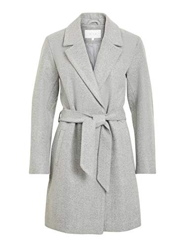 VILA CLOTHES Vilus Jacket-Noos Płaszcz damski, Szary (Jasnoszary Melange Light Grey Melange), 38