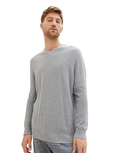 TOM TAILOR sweter męski, 12035 – szary Heather Melange, M