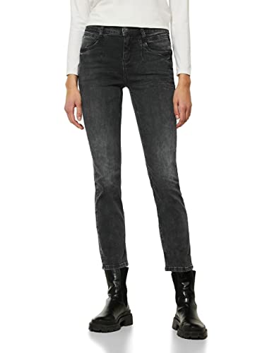 Street One Damskie spodnie jeansowe Straight, Authentic Black Wash, 25W / 30L
