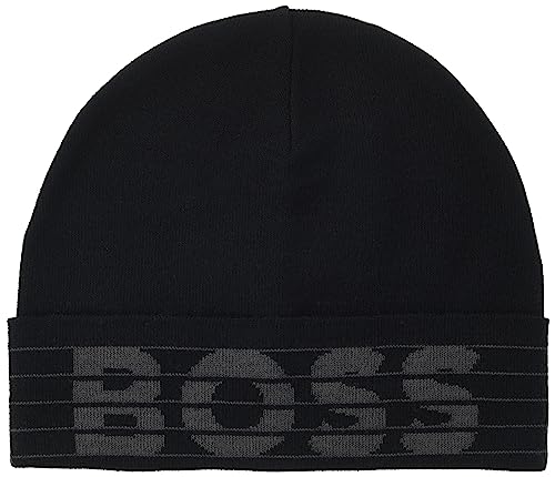 BOSS Męska czapka Ameta Beanie, czarny (Black1), jeden rozmiar