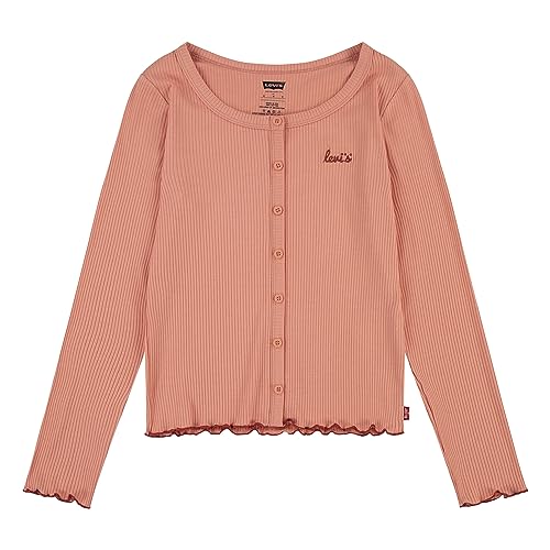 Levi's Dziewczęcy kardigan Lvg Solid Ls Scoop Neck Rib do 4ej294, Terra Cotta, 10 lat