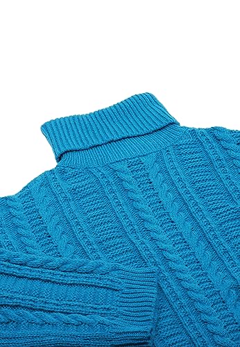 myMo Damski sweter z golfem, modny sweter turkusowy XS/S