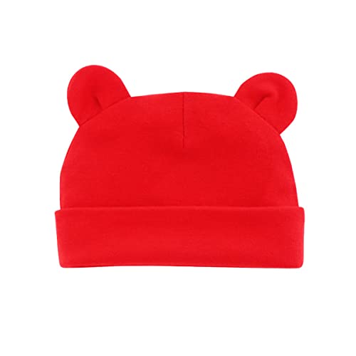 CM-Kid ucho kapelusz niedźwiedź dziecko i dziewczynka bawełna śliczna czapka z dzianiny dziecko i dziewczynka, Czerwony