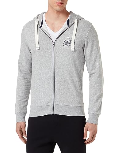 Bestseller A/S Męska kurtka z kapturem Jjmikk Sweat Zip Hood, Light Grey Melange, XXL