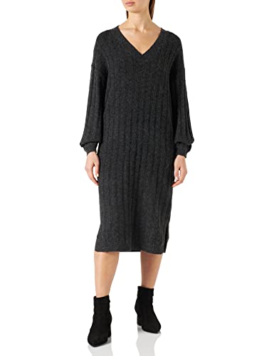 VERO MODA Damska sukienka VMDOFFY LS z dekoltem w serek sukienka GA Boo, czarna/szczegóły: melanż, L