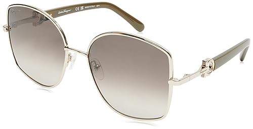 SALVATORE FERRAGAMO Okulary damskie, Gold/Khaki Gradient, 58/18/140