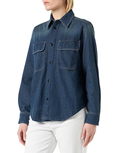 G-STAR RAW Koszulka damska z długim rękawem, niebieska (Antique Faded Scuba Blue D306-D888), M, Niebieski (Antique Faded Scuba Blue D306-d888), M