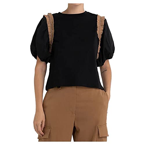 Replay Koszulka damska, 098 BLACK, M