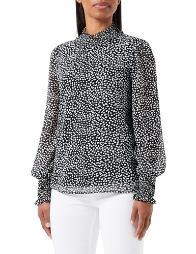Bestseller A/S VMHOLLY LS Smock Top WVN GA, Black/Aop: joey Dot, M
