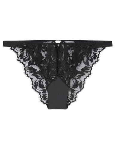 Women'secret Klasyczne majtki Pasek Koronka Czarny, czarny, M