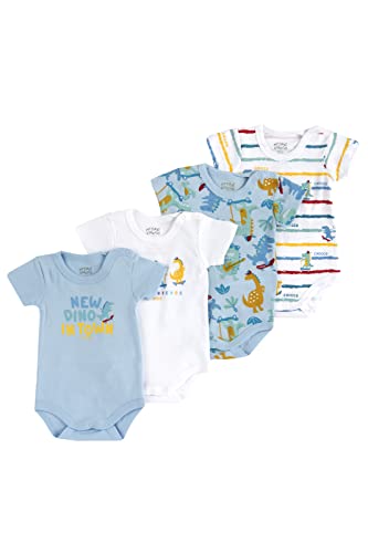 Chicco Zestaw Body Z Krótkim Rękawem, Body Unisex 0-24, Biały - niebieski, 3 miesięcy